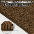 thumbnail image 4 of Yujoon Super Soft Chenille Bathroom Rug Non-Slip Absorbent Machine Washable Bath Mat, 24"x36", Coffee, 4 of 8