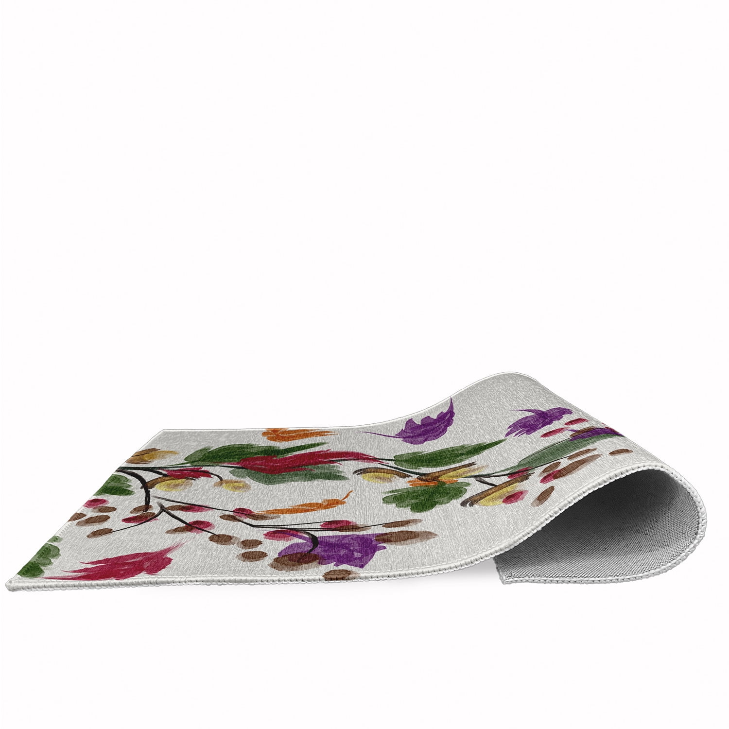 24" 36" Simply Daisy Colorful Leaves Cabin & Lodge Chenille Area Rug, Purple