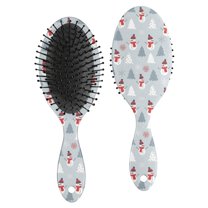 Light Blue Christmas Snowman and Tree Pattern Hair Brush,Girls Detangling Hair Brush,Glide Through Tangles with Ease for Wet & Dry Hair,8.8"X2.8"