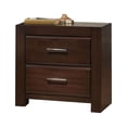 thumbnail image 4 of ACME Oberreit Square Wood 2-Drawers Bedroom Nightstand in Walnut, 4 of 4