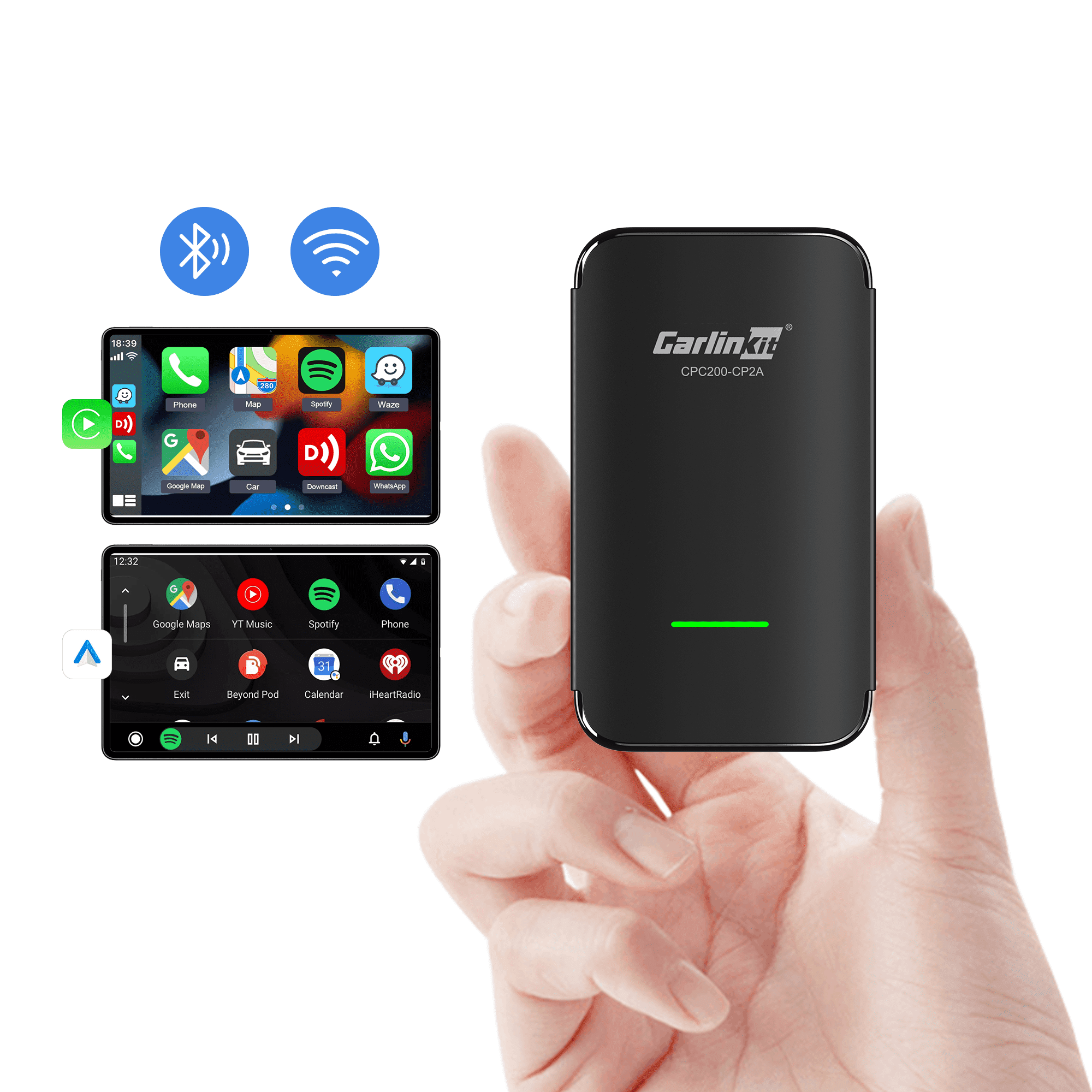 Carlinkit 4.0 Pro, 3 in 1 Wireless CarPlay&Android Auto Adapter, Android 12.0 CarPlay AI Box, Support Video App, Only for Wired CarPlay Car
