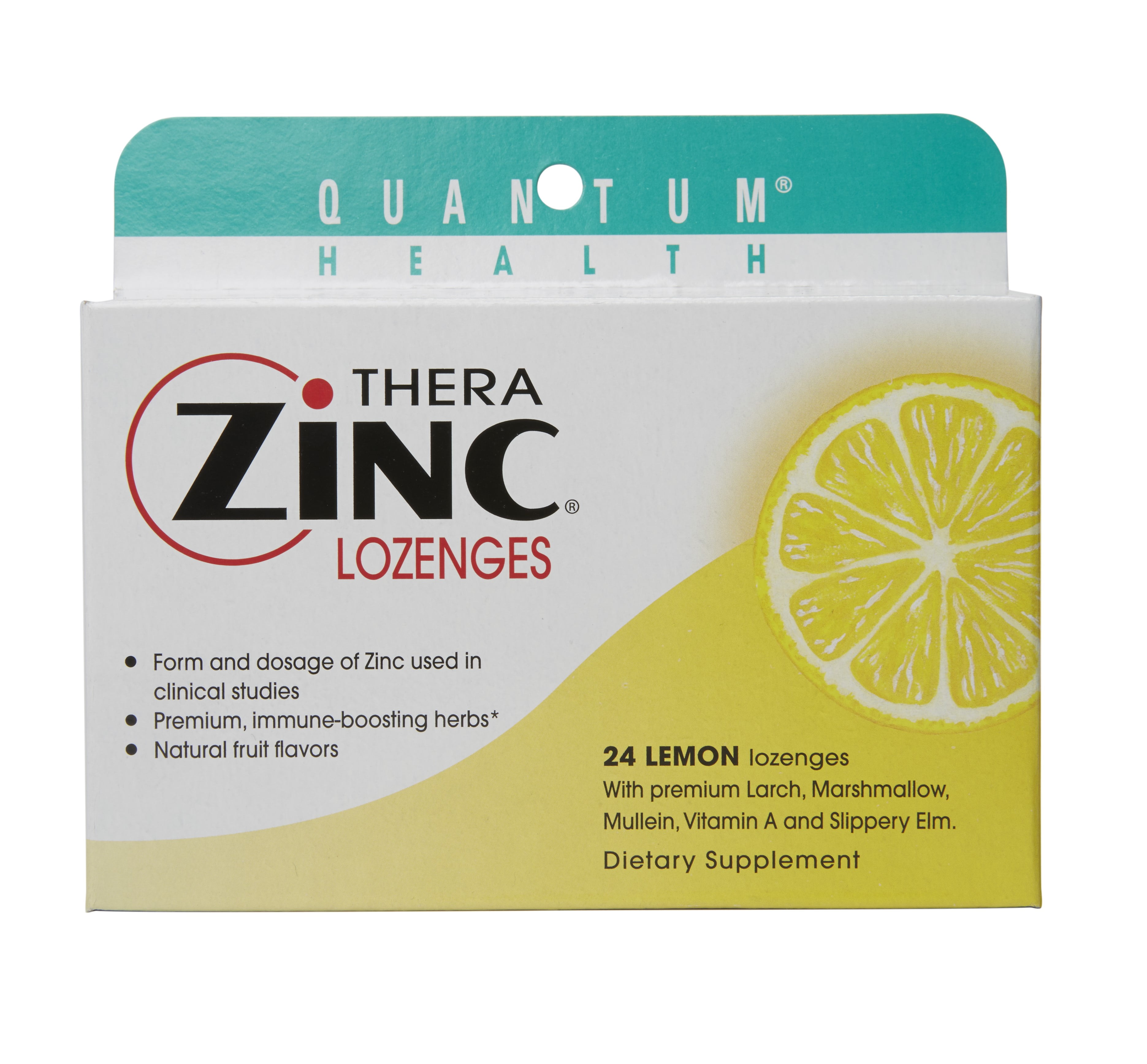 Quantum Health Thera Zinc Lozenges, Lemon, 24 Ct
