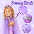 thumbnail image 2 of Little Girls Princess Dress up Trunk Purple Cape Jewelry Gift Set for Birthday Party Halloween Carnival 3-8 Years, 2 of 3