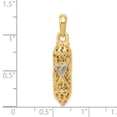 thumbnail image 5 of Auriga Fine Jewelry 10K Yellow Gold and Rhodium Mezuzah w/Shin Charm for Women (L- 32 mm, W- 7 mm), 5 of 6