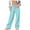 Blue, variant on WIZUTIZ Women's Dress Pants Breathable Casual Loose Wide Leg Sweatpants Spandex Elastic High Waist 7/8 Length Slacks Pants Solid Drawstring with Pockets Slacks Pants for Ladies Fitness Outdoor Black
