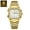 Gold White, variant on Square Watch for Men Waterproof Stainless Steel Wristwatch Diamond Quartz Watches with Luminous Date