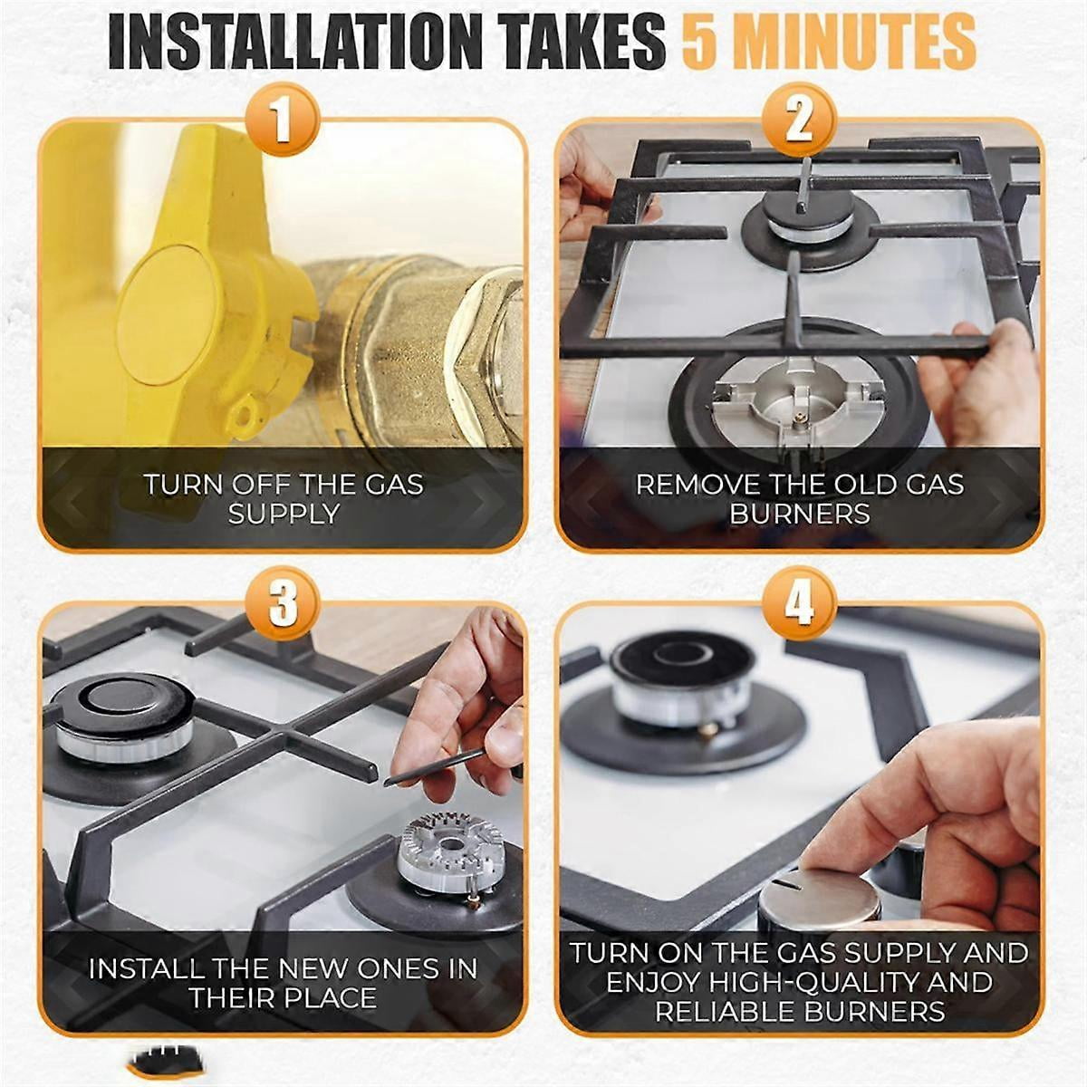 4Pcs Portable Gas Stove Burner Replacement - Burner Head