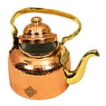 thumbnail image 3 of Indian Art Villa Copper Tea Kettle - 22 oz, 4" Width, Decorative Tin-Lined Pot, 3 of 4