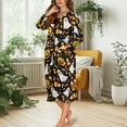 thumbnail image 3 of Xoenoiee Pumpkin Ghost Candy Corn Print Women's Sleepwear Zipper Long Nightgown Halloween Lounge Wear Dress Gown Soft Nightshirt Comfy Housecoat Robe, XL, 3 of 7