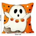 thumbnail image 3 of EWASWON Halloween Spooky Ghost Pumpkin Pillow Covers 18x18 Inch Digital Print Polyester Throw Pillows Washable for Sofa Bedroom Home Decor, 3 of 7