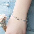 thumbnail image 5 of Pulseras elegantes de cuentas y estrellas de doble capa con pulsera de plata de ley 925, joyería ajustable para mujer, 5 of 5