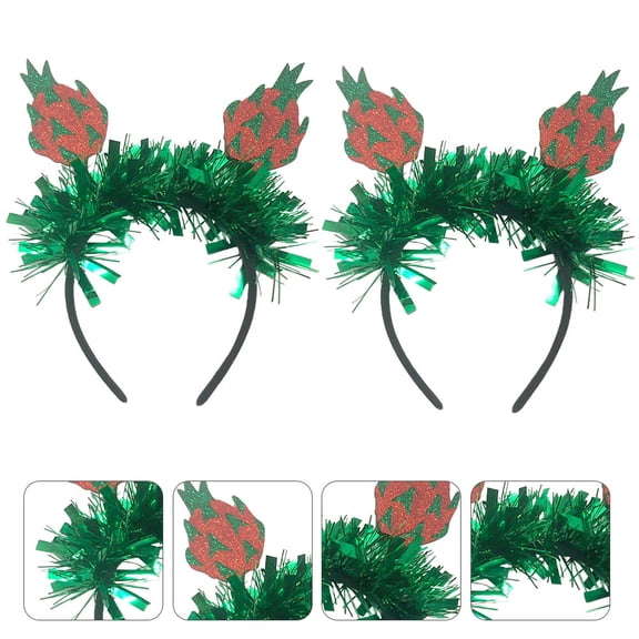Luxshiny 2Pcs Flexible Green Fruit Hair Hoop Creative Hairband for Wedding and Party Use