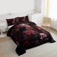 thumbnail image 3 of jejeloiu Retro Rustic Flower Full Size Comforter Sets,Country Raven Bird Bedding Comforter Set,Red Rose Floral Bedding Sets For Men Women,Breathable Home Decor Reversible,3pcs, 3 of 8