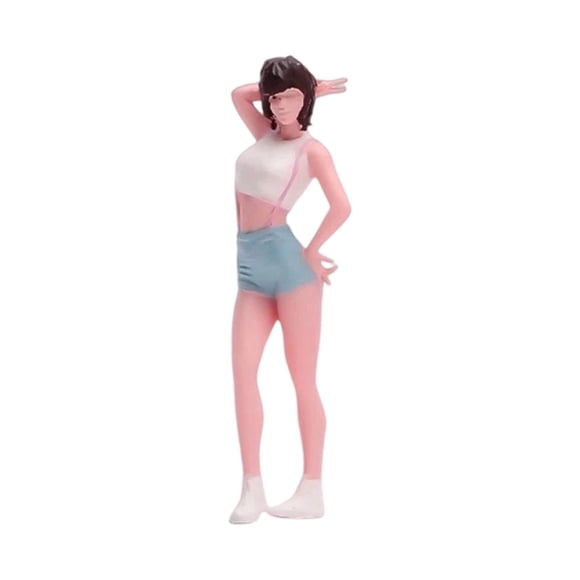 Figura Femenina Miniatura para Maqueta Modelo Coleccionable de Resina Pintada a Mano Accesorio Decorativo Adecuado para Fotografía Diorama Esc
