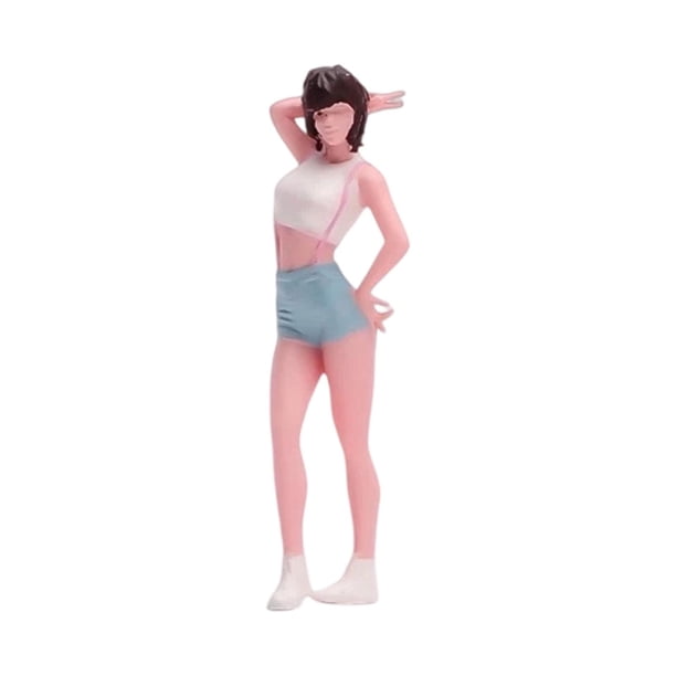 Figura Femenina Miniatura para Maqueta Modelo Coleccionable de Resina Pintada a Mano Accesorio Decorativo Adecuado para Fotografía Diorama Esc