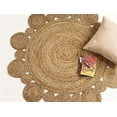 thumbnail image 3 of GRUHUM 6'x6' Jute Area Rug - Natural Fiber Round Collection Handmade Boho Charm Farmhouse Jute Area Rug Soft Braided Rug for Indoor Outdoor Kitchen Bedroom Living Hallways Enterways, 3 of 5
