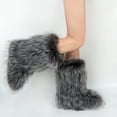 thumbnail image 5 of Gegefur Women's Faux fur Boot Furry Fluffy Short Snow Boot Mid-Calf Boots Warm Comfortable Outdoor Flat Shoes, 5 of 5