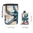thumbnail image 5 of PhooArto Travel Cosmetic Bags Barrel Makeup Bag, Multifunctional Toiletry Bucket Bags Round Organizer Storage Pocket, Blue Octopus and Map, 5 of 6