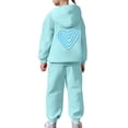 thumbnail image 6 of Girls Sweatsuit Neck - Girls Casual Print Hoodie And Pants Fashionable Two Piece Outfit For Kids Comfortable Athleisure (Mint Green,2-3 Years), 6 of 7