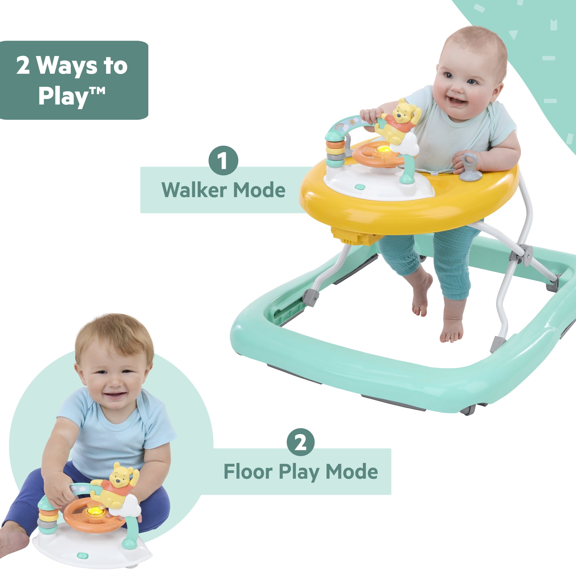Bright Starts Disney Baby Winnie the Pooh Once Upon a Walk Activity Walker, Unisex, Infant