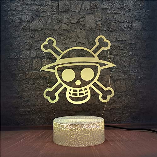 One Piece Logo Night Light Straw Hat Boy Pirates King Sign 3d Illusion Acrylic Lamp Smart Touch Remote Usb Bulb Kids Room Decor Anime Fans Party Lighting Walmart Com