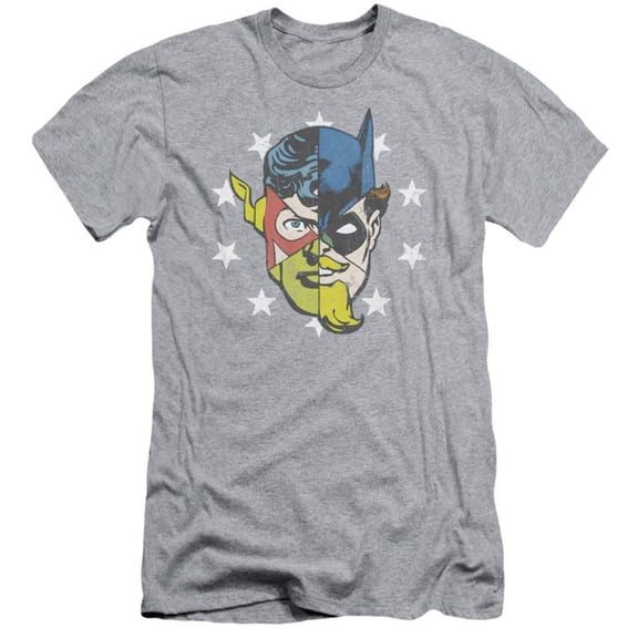 Justice League Of America Men's Face Off Slim Fit T-shirt XX-Large Gray