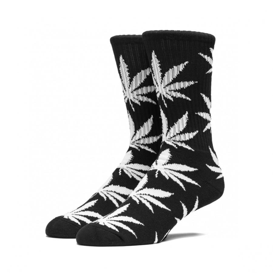 HUF Men's Plantlife Crew Socks, Black/White, One Size