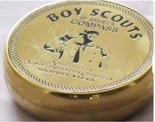Maritime treasures Vintage Brass Pocket Compass, Antique Nautical Compass with Engraved Dial, Portable Navigation Compass for Hiking, Camping, Travel & Gift Collectible