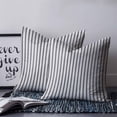 thumbnail image 2 of 14x14 Pillow Covers Set of 2, Black Striped Throw Pillow Covers Decorative Couch Cushion Case, Black White Stripes Farmhouse Microfiber Square Pillowcases for Bedroom Car Living Room, 2 of 7