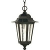 Nuvo Lighting Cornerstone 1 Light Textured Black with Clear Seed Hanging Lantern