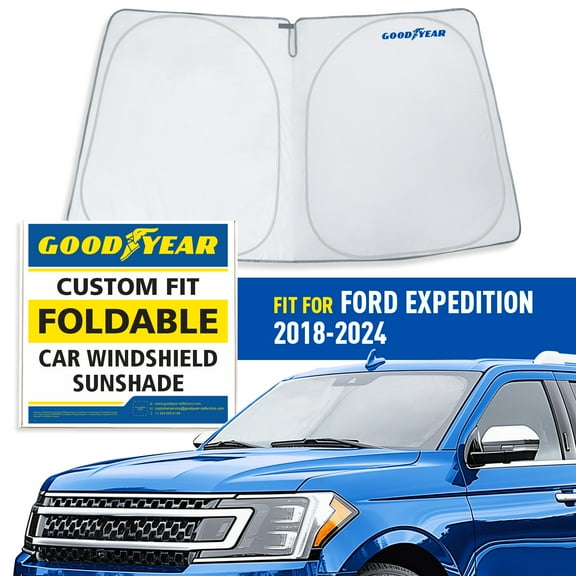 Goodyear Foldable Windshield SunShade for Ford Expedition 2018-2024/Lincoln Navigator 2018-2024, Car Accessories, Sunshade Cover, Sun Shade Car Windshield, Window Sun Blocker - GY008340