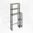 thumbnail image 2 of Furinno Turn-N-Tube Freestanding Over-The-Toilet Bathroom Shelves, Storage Rack with 5 Shelves, Grey Oak/Black, 2 of 6