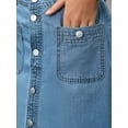 thumbnail image 5 of INSPIRE CHIC Women's Denim Skirt Button Down Front Slit with Pockets High Waist Pencil Skirt Midi Jean Skirts L Light Blue, 5 of 6