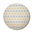 thumbnail image 1 of Grey and Yellow Mouse Pad for Computers, Bohemic Oriental Inspired Geometrical Floral Art Image, Round Non-Slip Thick Rubber Modern Gaming Mousepad, 8" Round, Apricot Grey and White, by Ambesonne, 1 of 2