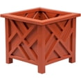 thumbnail image 1 of ZYPPPA Chippendale Planter Box, Terra Cotta – Plant Holder for Garden, Patio and Lawn – 14 ¾” sq. x 13 ¼ H Overall, 1 of 13