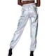 thumbnail image 3 of Pantalones de cintura alta para mujer, ropa informal de verano, pantalones metálicos, 3 of 3