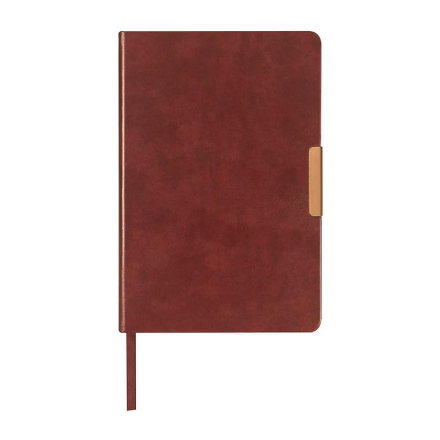 Libreta de curpiel con 80 hojas, cubierta rígida y clip metálico, estilo elegante rojo 14.8 x 21.6