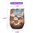 thumbnail image 5 of Thanksgiving Persian Pilgrim Grateful, Thankful, Blessed Fall Welcome 12oz Stainless Steel Wine Tumbler Insulated Cup with Lid Cat Lover Kitten Owner Gifts - 00021, 5 of 5