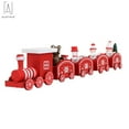 thumbnail image 4 of Gustave 3 PCS Christmas Wooden Train Decor Set Christmas Train Toy for Christmas Party Gift Xmas Festival Ornament Home Decor "Green & Red & White", 4 of 7