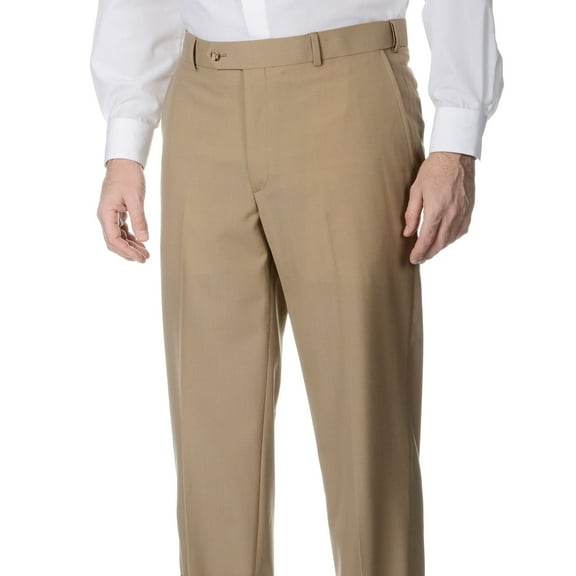 Palm Beach Men's Performance Expander Flat Front Dress Pants