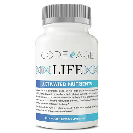 Codeage Life Telomere Supplements - 90 Count - 5-MTHF - Active Vitamin B9 Folate, Astragalus & More - DNA - Cell Health - Stem Cell - Lifespan - Healthy Aging - Methylation - Multi-Pathway -