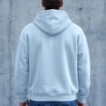 thumbnail image 4 of Full Zip Fleece Hoodie for Men Oversized Long Sleeve Pocket Loose Fit Streetwear Athletic Zip Up Sweatshirt Light Blue 2XL, 4 of 7