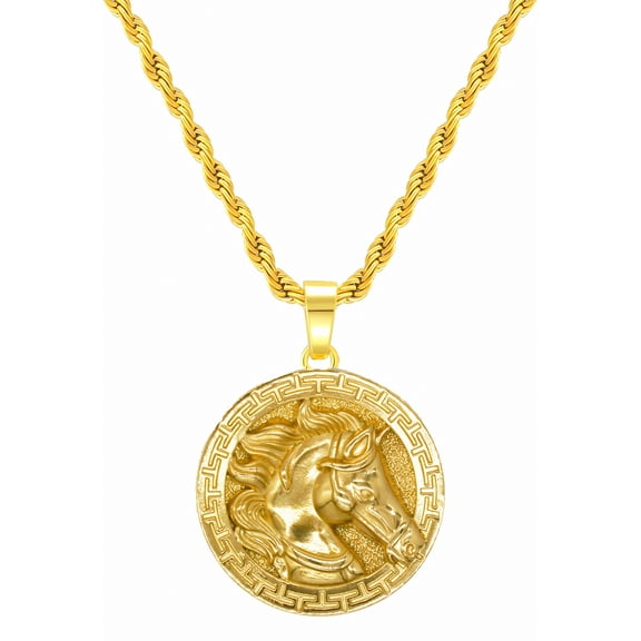 Horse Necklace Gold Plated Horse Pendant Necklace Jewelry Gifts for Men Women