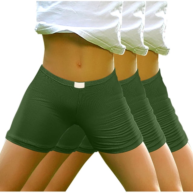 Plebaso Shorts de Cycliste pour Filles en Coton Extensible sous Robe avec Taille Élastique Shorts de Danse pour Enfants Lot de 3