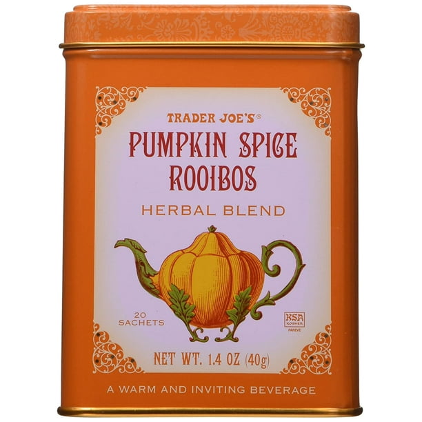 Trader Joes Pumpkin Spice Rooibos Herbal Blend Beverage 20 sachets