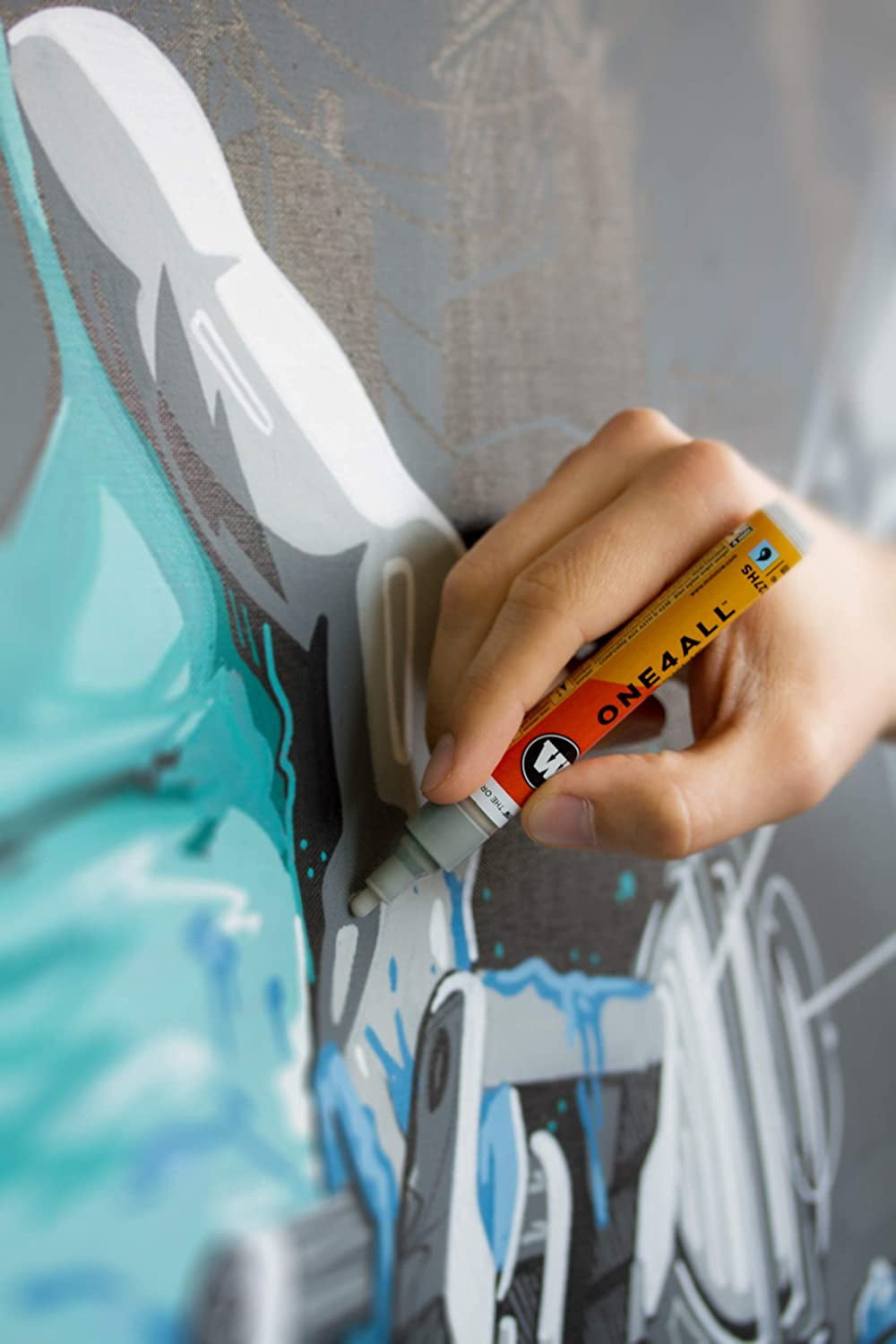 Molotow One4All Acrylic Paint Marker Refill, 180ml Bottle, Neon Orange Fluorescent (692.218)