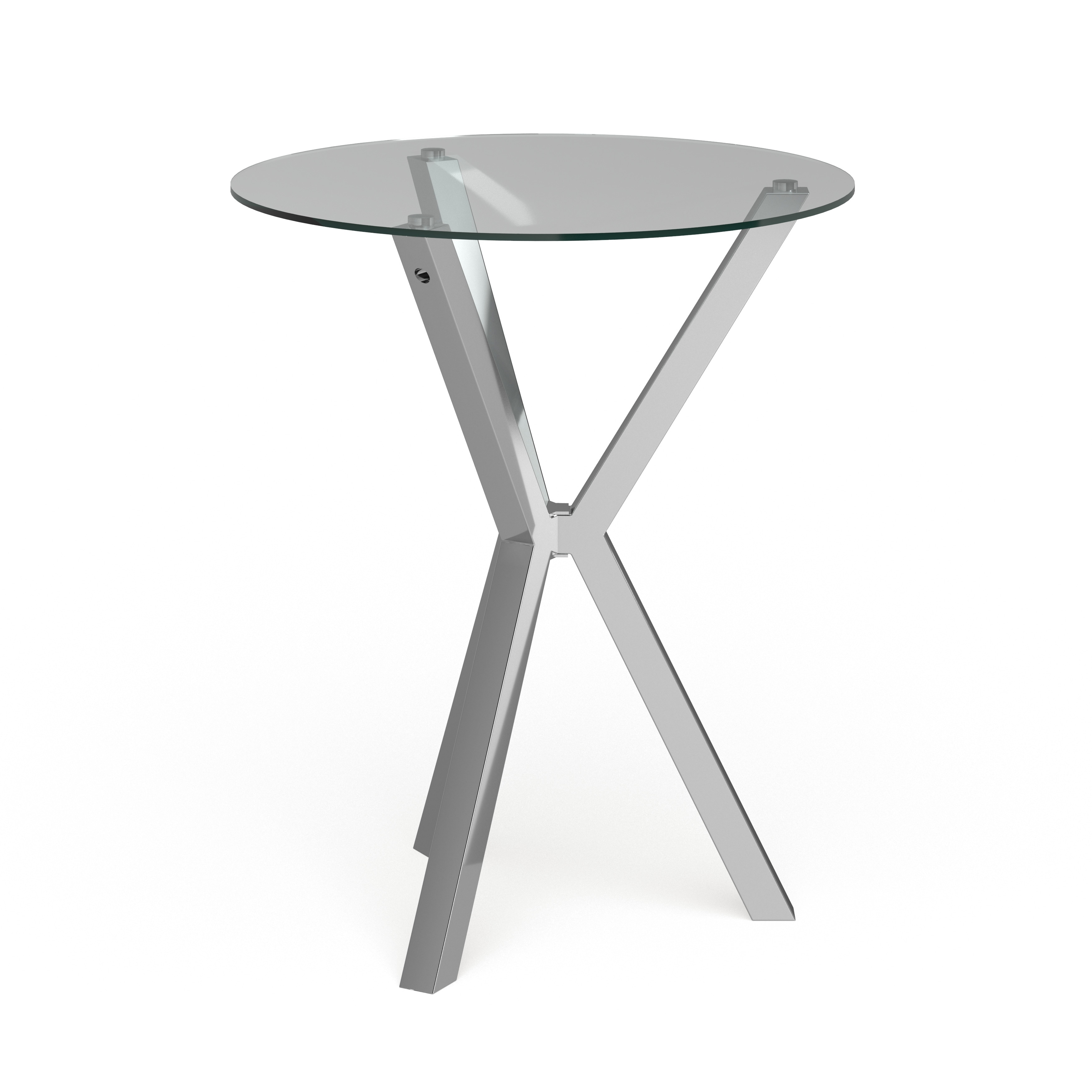 Coaster Furniture Denali Chrome Round Glass Top Bar Table