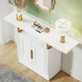 thumbnail image 4 of Tribesigns 55 inches White Accent Cabinet with Storage and Door, Modern Entryway Table,Console Cabinet with Adjustable Shelf for Entrance, Living Room, Foyer,Entryway, 4 of 7