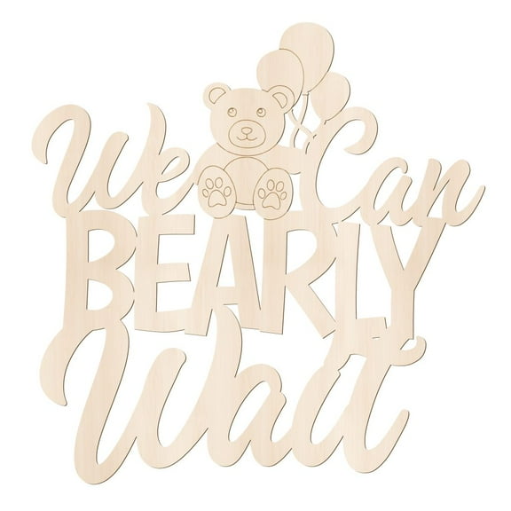 BeYumi Bear Baby Shower Decoration Wooden for Baby Boys Girls
