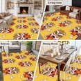 thumbnail image 6 of Area Rug 60×96in, Lunar New Year Chinese Lion Dance Floor Carpet Living Room Rug, Blessing Cloud on Yellow Non-Slip Welcome Mat Indoor Rugs for Bedroom Dining Room, 6 of 9